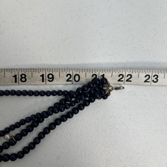 Nautical Themed Multi-Strand Necklace Starfish Anchor Charms Beach Jewelry Blue - Picture 12 of 12